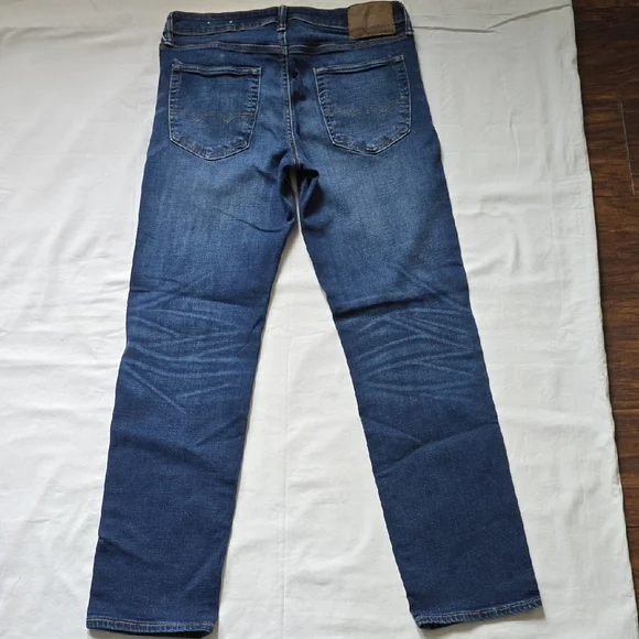 American Eagle Outfitters Men's Dark Blue Slim Straight Jeans - Picture 5 of 9